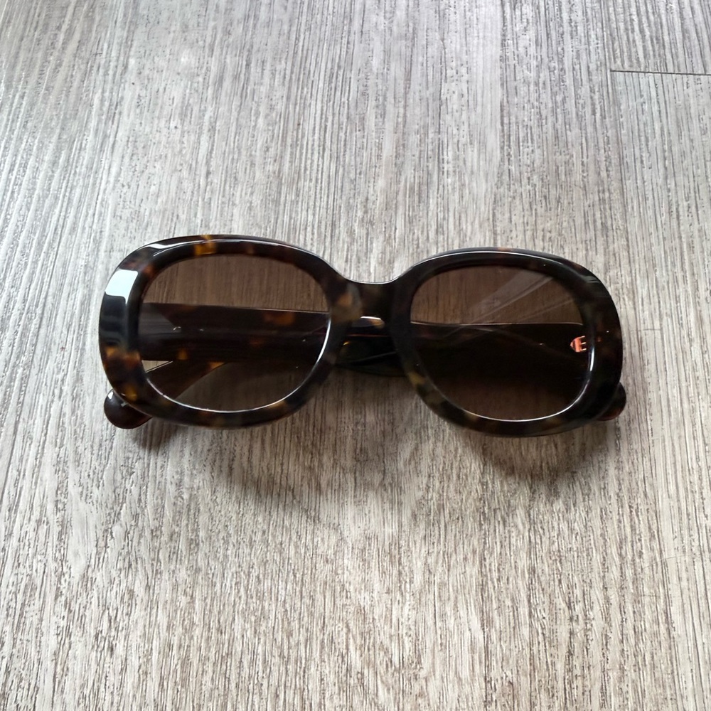 quay australia impromptu tortoise brown oversized round sunglasses eyewear NEW